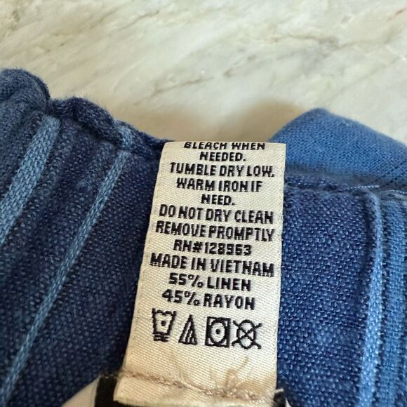 Indigo Rein Blue Striped linen blend Shorts Size M - Picture 4 of 6